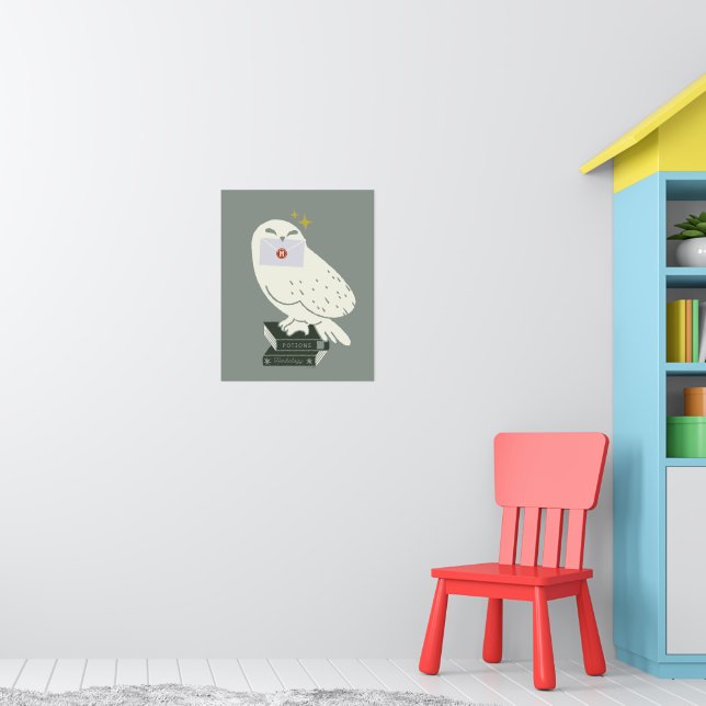 Poster Hedwig Com Desenho Caprichoso de Carta (Berçário 1)
