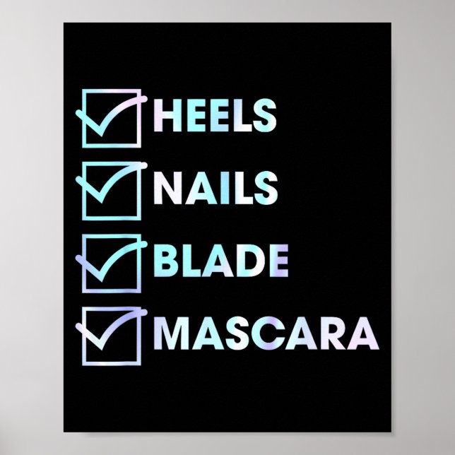 Poster Heels Nails Blade Maa Funny Design  (Frente)