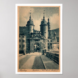 POSTER HEIDELBERG GERMANY 1900 POSTCARD ART PRINT