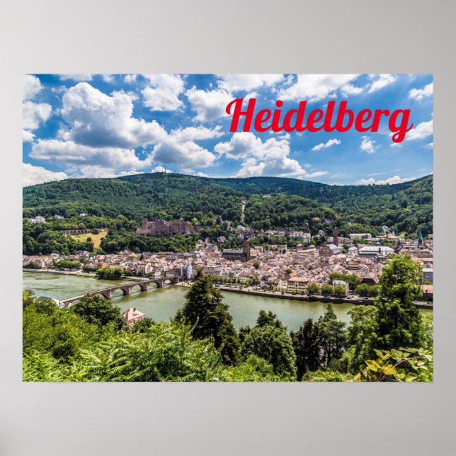 Poster Heidelberg Neckar Panorama Alemanha (Frente)