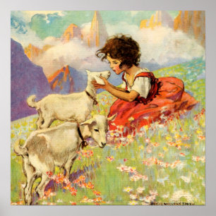 Póster "Heidi and Her Goats", por Jessie Willcox Smith
