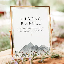 Poster HEIDI Boho Wildflower Mountain Baby Fralda Raffle