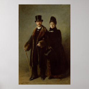 Póster Heinrich Schliemann e sua esposa