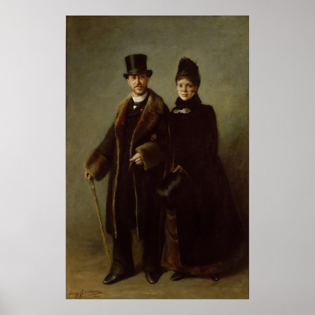 Póster Heinrich Schliemann e sua esposa (Frente)