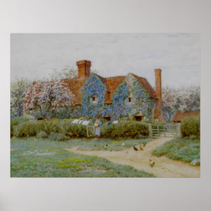 Poster Helen Allingham Buckinghamshire House em Penn Stre