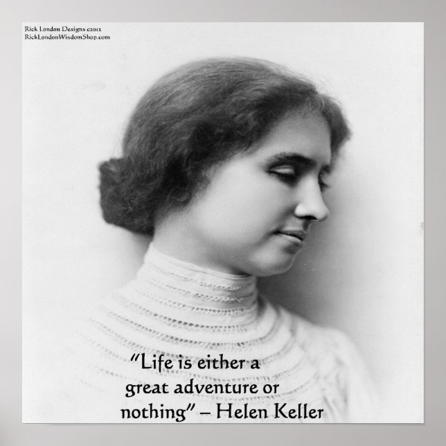 Póster Helen Keller "A vida é uma aventura" Cotação Poste (Frente)
