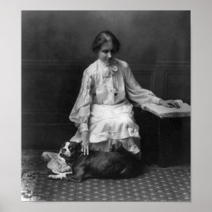 Póster Helen Keller com cão
