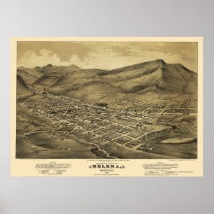 Póster Helena, mapa panorâmico da TA - 1875