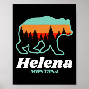 Poster Helena Montana Pescando Snowboard Bear