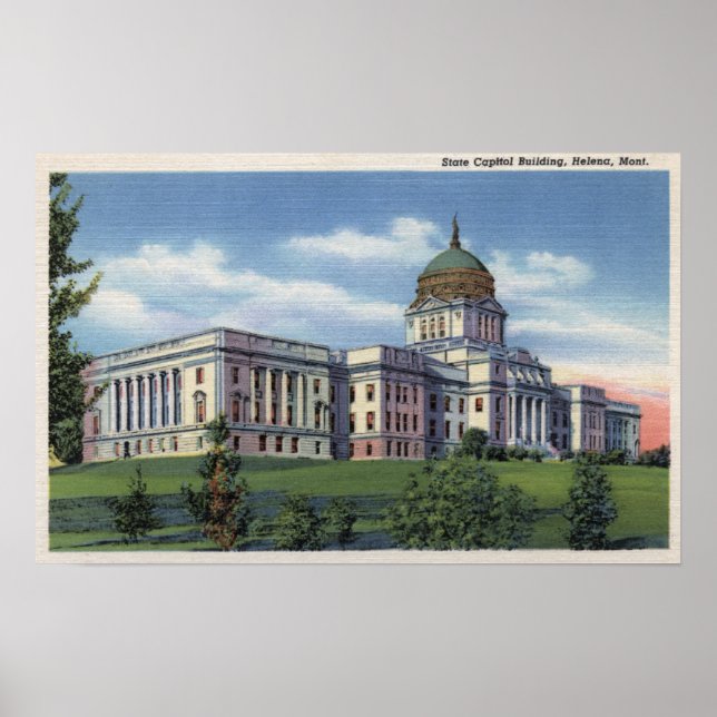 Póster Helena, Montana - Visão do Edifício do Capitólio E (Frente)