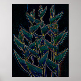 Poster Heliconia Rostrata Planta Tropical Arte Floral