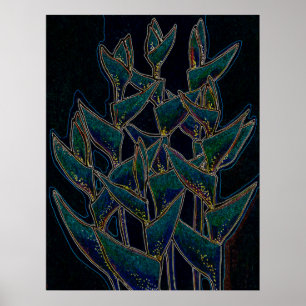 Poster Heliconia Rostrata Planta Tropical Arte Floral