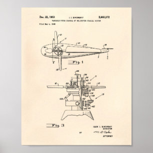 Póster Helicopter Rotors 1953, Anterior Arte Patente