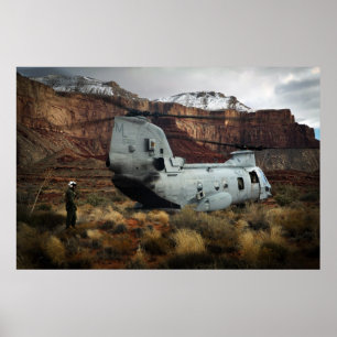 Poster Helicóptero Cavalo do Mar CH-46E