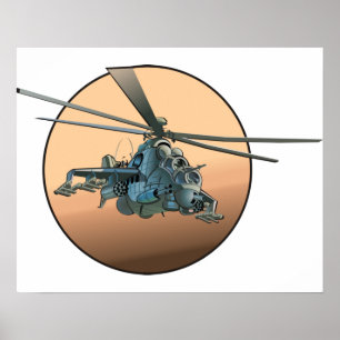 Poster helicóptero de animação
