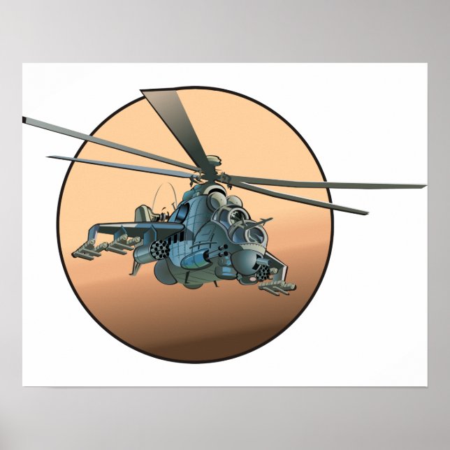 Poster helicóptero de animação (Frente)
