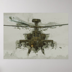 Póster Helicóptero de ataque de Apache