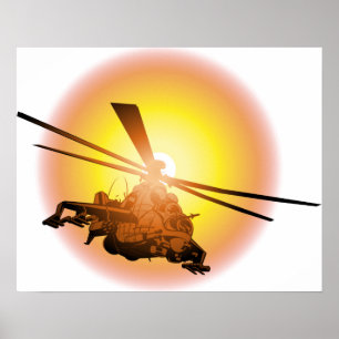 Poster Helicóptero de desenho animado