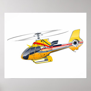 Poster Helicóptero de desenho animado