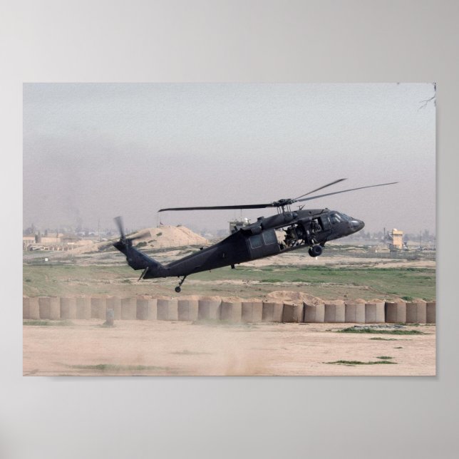 Poster Helicóptero de Falcão Preto UH-60L (Frente)