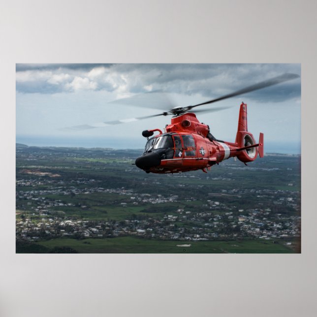 Poster Helicóptero de golfinho MH-65 Guarda costeira (Frente)