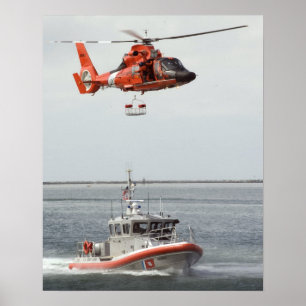 Póster Helicóptero do golfinho da guarda costeira MH-65