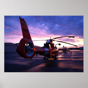 Póster Helicóptero do Mako da guarda costeira MH-65
