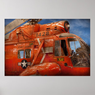 Póster Helicóptero - helicóptero de guarda costeira