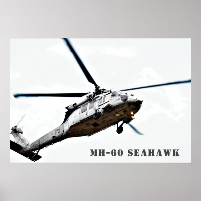 Poster Helicóptero Militar do Seahawk MH-60 (Frente)