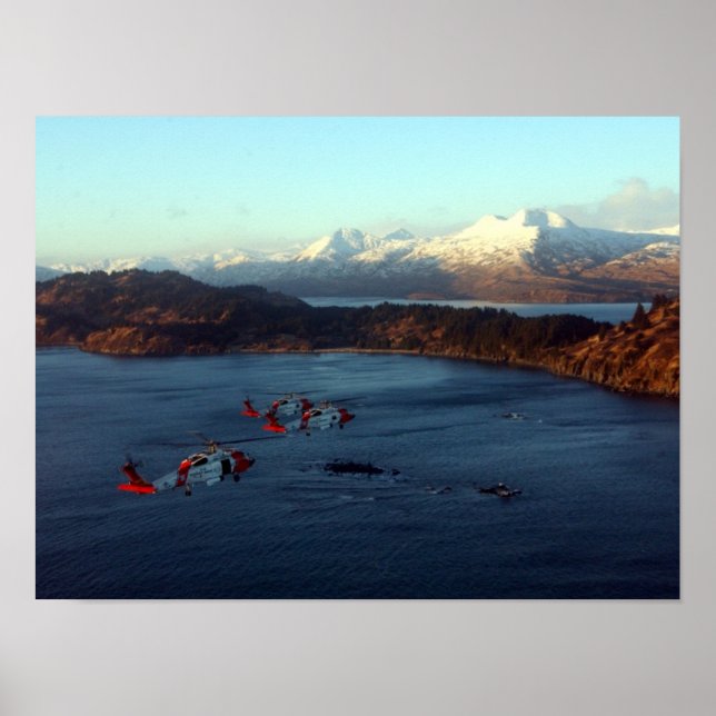 Póster Helicópteros da Guarda costeira MH-60 Jayhawk (Frente)