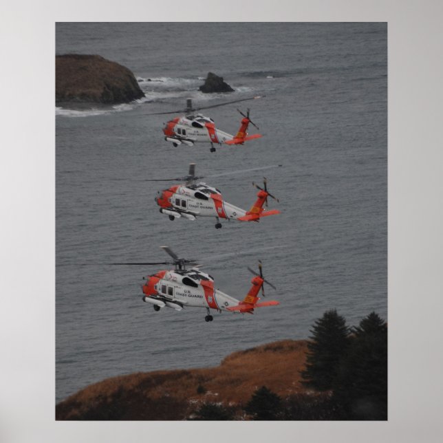 Poster Helicópteros da Guarda costeira MH-60 Jayhawk (Frente)