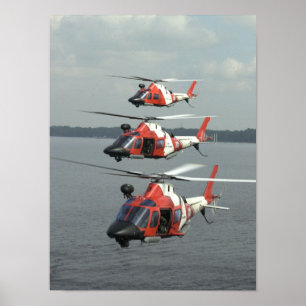 Poster Helicópteros Mako da Guarda costeira MH-68