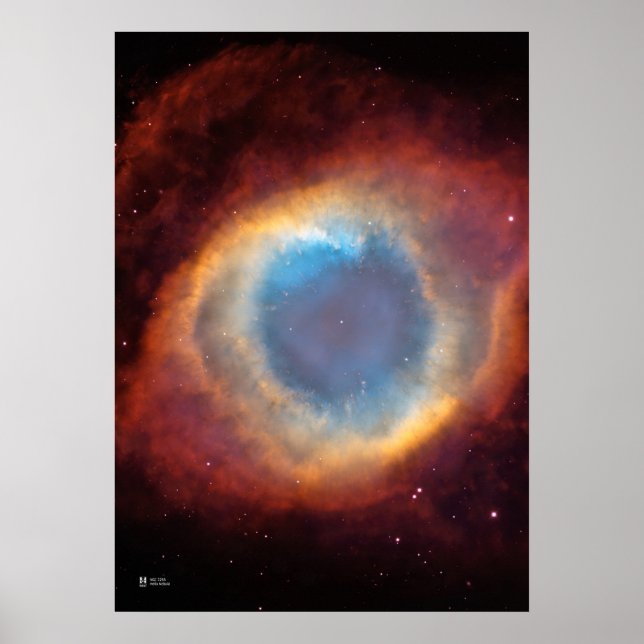 Poster Helix Nebula NGC7293 - Telescópio Espacial Hubble  (Frente)