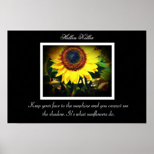 Poster Hellen Keller Sunflower quote