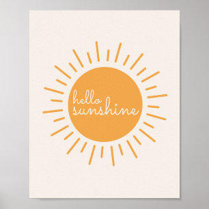 Poster  hello Sunshine boho nursery 