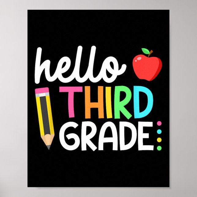 Poster Hello Third Grade Team 3rd Grade Byck To School Te (Frente)