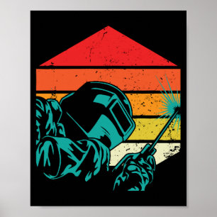 Poster Helmet Silhouette Welder Gif De Soldadura De Vinta