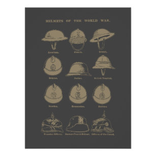Póster Helmets of the World War 1 