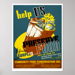 Póster Help Us Preserve Food