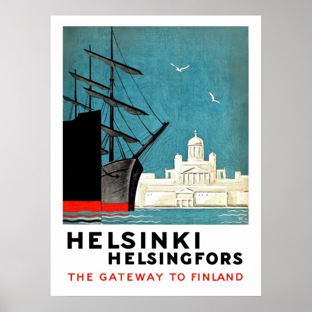 Poster Helsinki, Helsingfors, porta de entrada da Finlând (Frente)