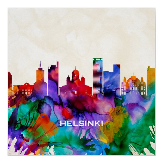 Póster Helsinki Skyline (Frente)