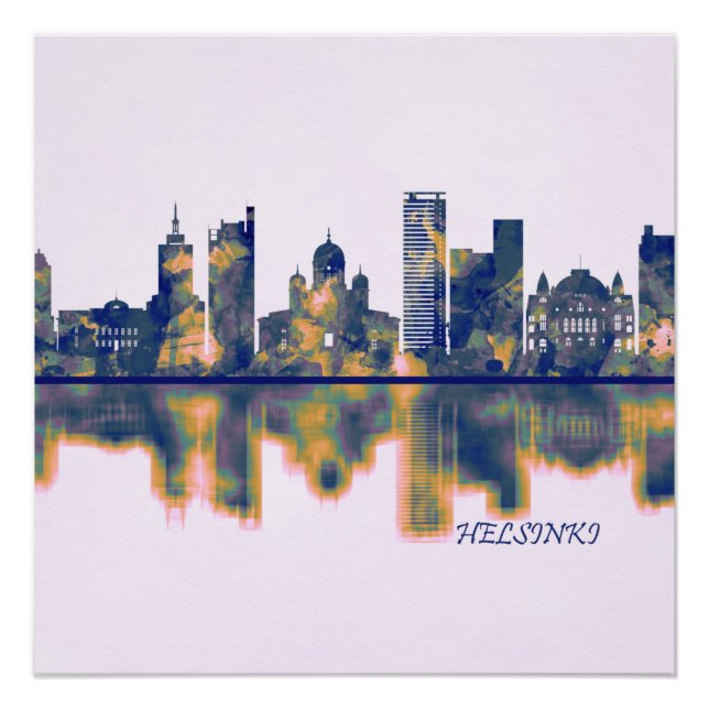 Póster Helsinki Skyline (Frente)