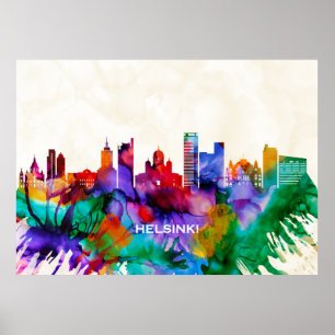 Poster Helsinki Skyline