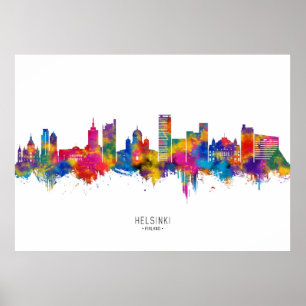 Poster Helsínquia Finlândia Skyline