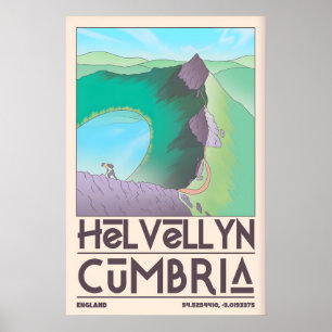 Poster Helvellyn Cumbria Arte de Parede Pôster de Viagem 