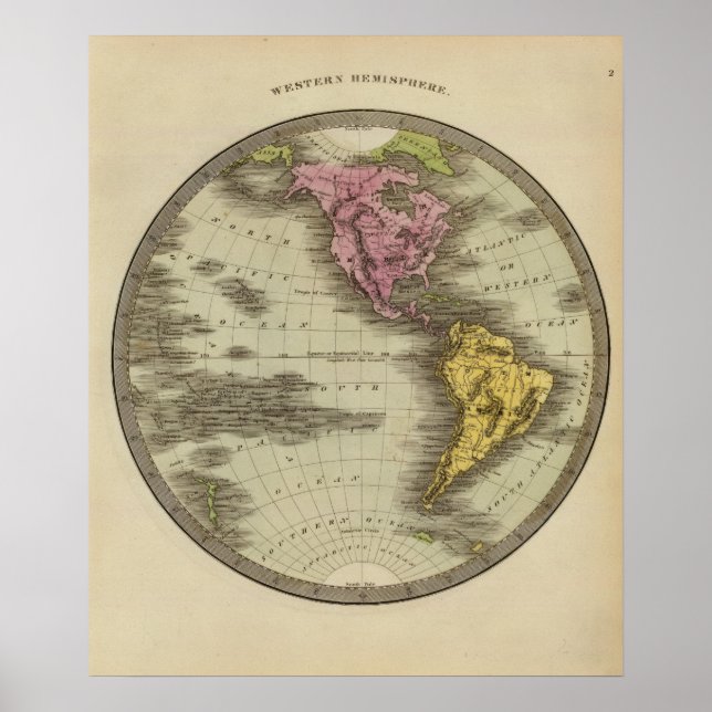 Poster Hemisfério ocidental 3 (Frente)