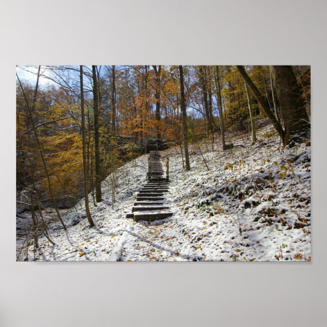 Poster Hemlock Cliffs with Light Snow, Indiana (Frente)