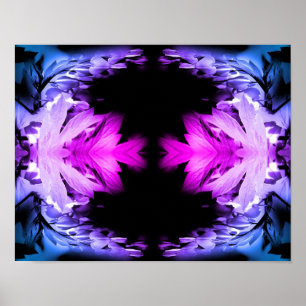 Poster Hemorragia Cardíaca Preto Floral Abstrato