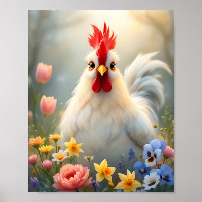 Poster Hen in Flowers Digital (Frente)