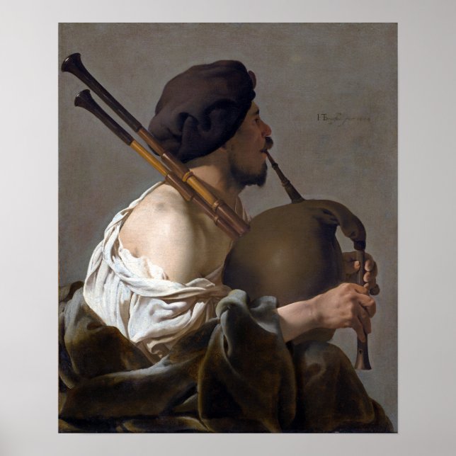 Poster Hendrick ter Brugghen Bagpipe Player (Frente)